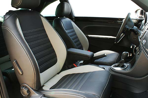 Volkswagen Beetle Leather Seats Black And Titanium Grey Alba - Volkswagen Beetle Seat Covers